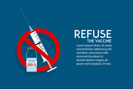 vaccine rejection campaign, can be used for banners, social media design templates, vector illustrationのイラスト素材
