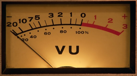 vintage vu meter with lightの写真素材