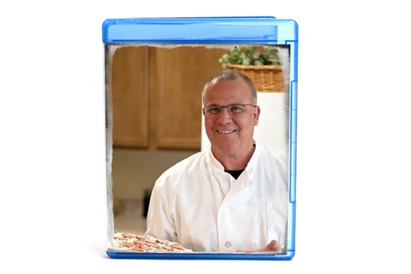 Blue DVD case, you can insert your own cover or text with pictureの写真素材