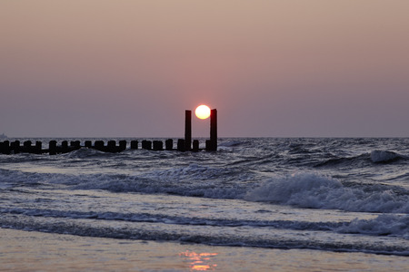 Sunset at the beachの写真素材
