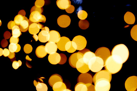 Warm lights shine in the dark night