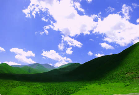 Qilian mountain grasslandの写真素材