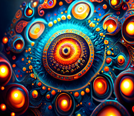 Kaleidoscope Pattern in Vibrant Colors and Intricate Detailsの素材