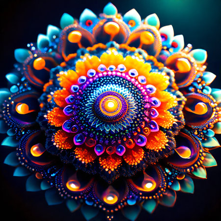 Kaleidoscope Pattern in Vibrant Colors and Intricate Detailsの素材