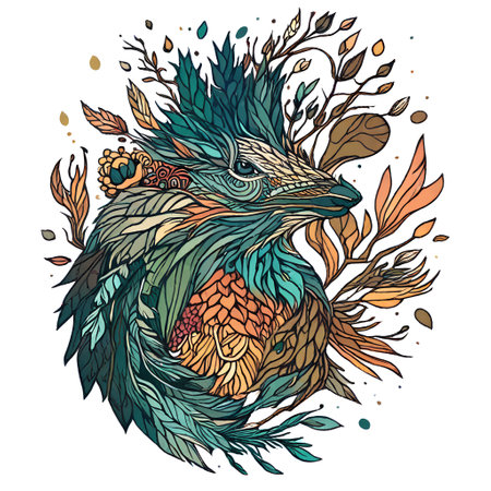 Whimsical Creature Illustration with Unique Patterns and Texturesの素材