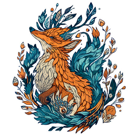 Whimsical Creature Illustration with Unique Patterns and Texturesの素材