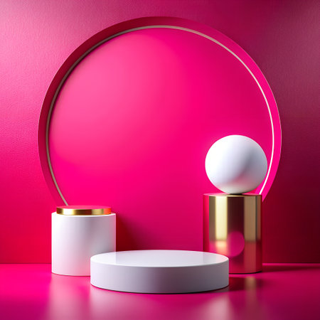 Abstract scene podium mockup for product presentation in minimalism style with copy space. 3d renderの素材