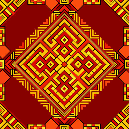 Ethnic boho seamless pattern. Traditional ornament. Tribal pattern. Folk motif. Can be used for wallpaper, textile, wrapping, web page background.のイラスト素材