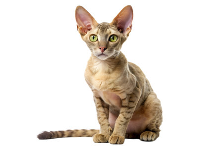 An Oriental Shorthair cat captivates with its sleek, muscular body, large ears, expressive...