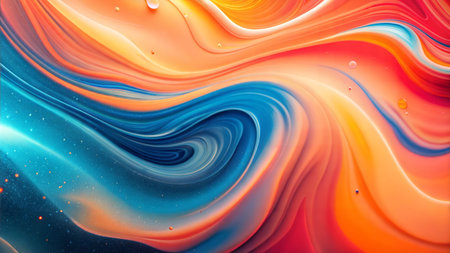A visually captivating abstract background featuring a dynamic flow of vibrant colors, creating a...