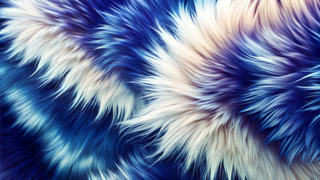 A close-up shot of faux fur, showcasing its abstract texture and intricate details. The soft, plush fibers create a visually interesting and tactile background.の写真素材
