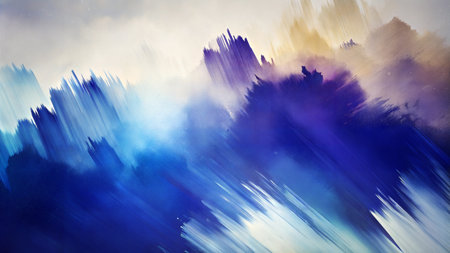 A vibrant abstract background created with brushstrokes and painted textures. Ideal for modern designs, websites, and social media.の写真素材