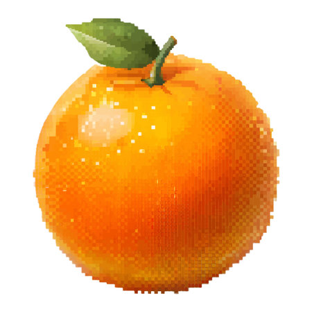 An orange pixelated shape against a transparent background.のイラスト素材