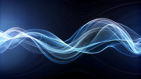 A simple, abstract 3D rendering featuring twisting lines that flow in a dynamic pattern. The lines...