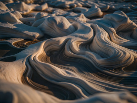Close-up of soft, white and pale blue swirls creating an abstract, dreamy pattern.  The texture is reminiscent of clouds or snow.の写真素材