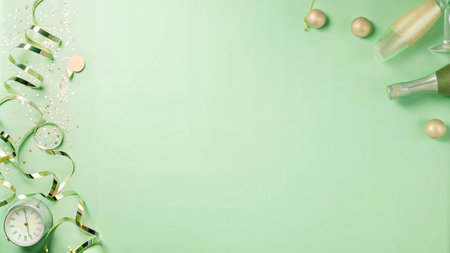 A festive background perfect for New Year's celebrations, featuring elegant gold accents and a shimmering backdrop.の写真素材
