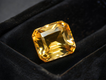 A detailed close-up shot of a topaz gemstone, showcasing its vibrant color and crystalline...