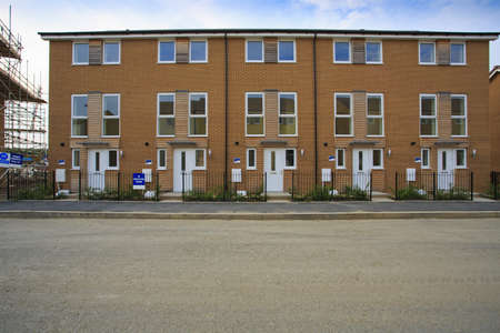 Construction of a terrace of new houses in Bristol, UKのeditorial素材