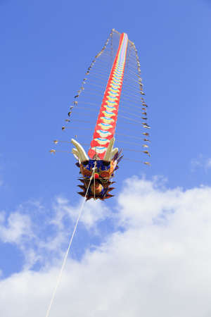 Chinese dragon kite at the 2013 Bristol International Kite Festivalの写真素材