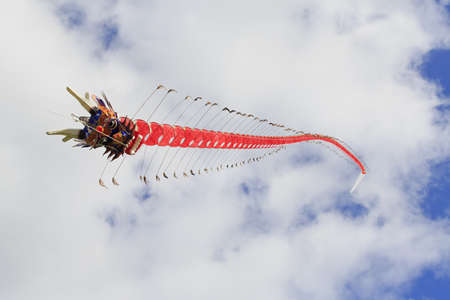 Chinese dragon kite at the 2013 Bristol International Kite Festivalの写真素材