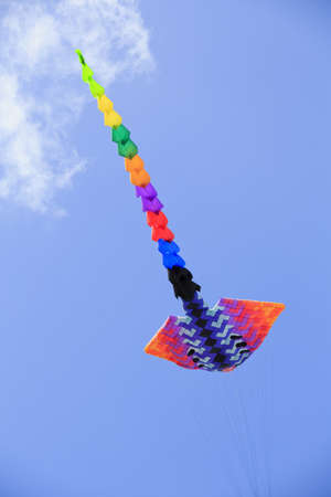 Colourful stingray kite at the 2013 Bristol International Kite Festivalの写真素材