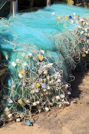 Fishing nets on the beach in Axim, Ghana