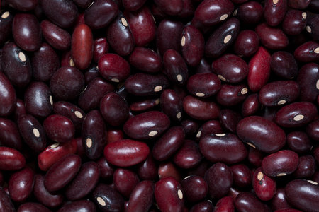 bright burgundy beans of raw beans create a beautiful unusual background