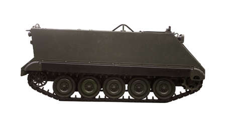 Military Tank Isolated On White Backgroundの写真素材