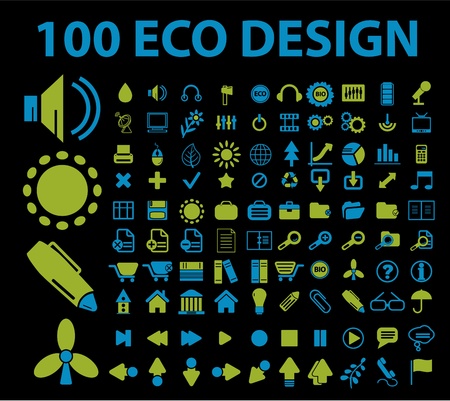 100 eco design signsのイラスト素材