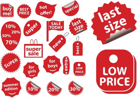 red stickersのイラスト素材