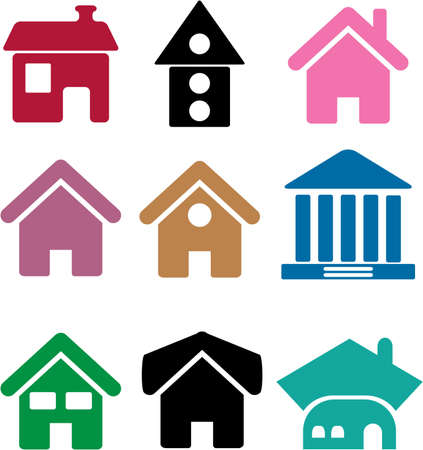 colorful simple housesの写真素材