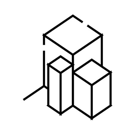 3d chart line icon. 3d chart concept outline vector illustration, sign, linear symbol.のイラスト素材