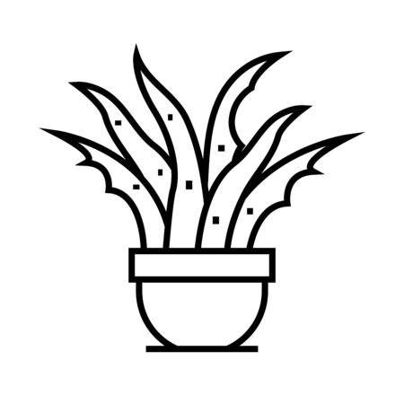 Aloe flower line icon, concept sign, outline vector illustration, linear symbol.のイラスト素材