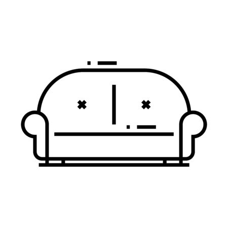 Big sofa line icon, concept sign, outline vector illustration, linear symbol.のイラスト素材