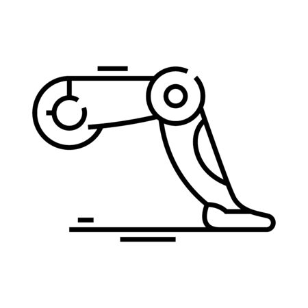 Bot legs line icon, concept sign, outline vector illustration, linear symbol.のイラスト素材