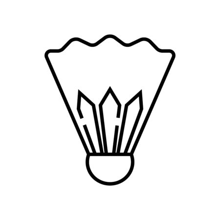 Badminton shuttlecock line icon, concept illustration, outline symbol, vector sign, linear symbol.のイラスト素材