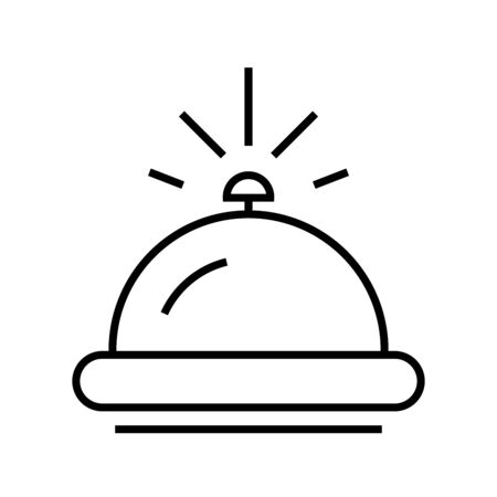 Bell button line icon, concept sign, outline vector illustration, linear symbol.のイラスト素材