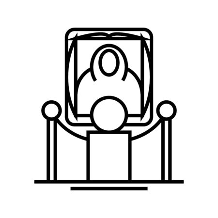 Art gallery line icon, concept sign, outline vector illustration, linear symbol.のイラスト素材