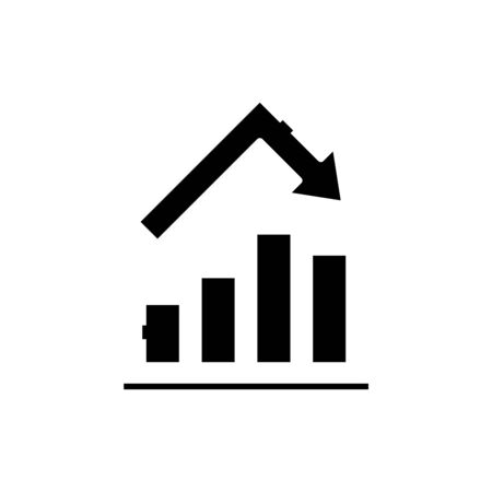 Chart changes black icon, concept illustration, glyph symbol, vector flat sign.のイラスト素材
