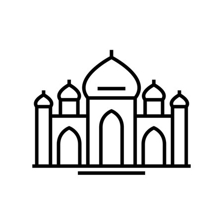 India temples line icon, concept sign, outline vector illustration, linear symbol.のイラスト素材