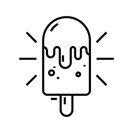 Ice cream line icon, concept illustration, outline symbol, vector sign, linear symbol.のイラスト素材