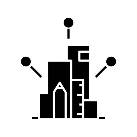 Charting tools black icon, concept illustration, glyph symbol, vector flat sign.のイラスト素材