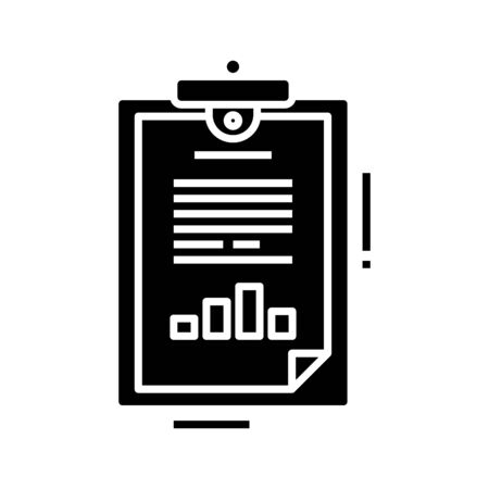 Chart news black icon, concept illustration, glyph symbol, vector flat sign.のイラスト素材