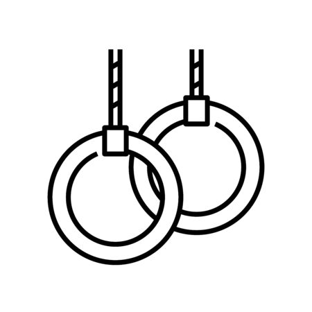 Gymnastics rings line icon, concept illustration, outline symbol, vector sign, linear symbol.のイラスト素材