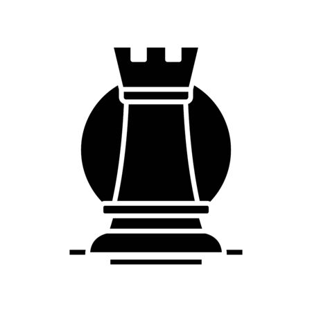 Chess sport black icon, concept illustration, glyph symbol, vector flat sign.のイラスト素材