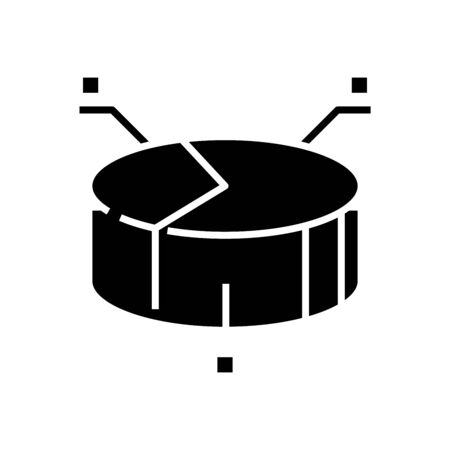 Chart parts black icon, concept illustration, glyph symbol, vector flat sign.のイラスト素材