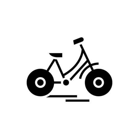 Bycicle black icon, concept illustration, vector flat symbol, glyph sign.のイラスト素材