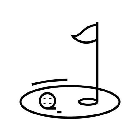 Golf club line icon, concept sign, outline vector illustration, linear symbol.のイラスト素材