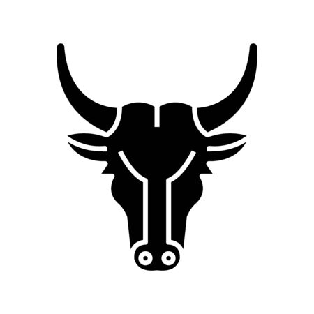 Bull avatar black icon, concept illustration, vector flat symbol, glyph sign.のイラスト素材