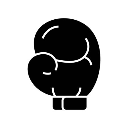 Boxing glove black icon, concept illustration, glyph symbol, vector flat sign.のイラスト素材